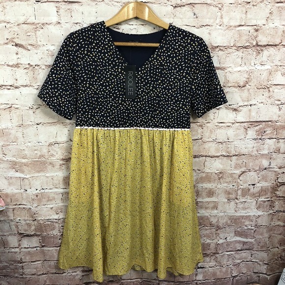 Roolee Black and Yellow Midi Dress - Picture 2 of 9